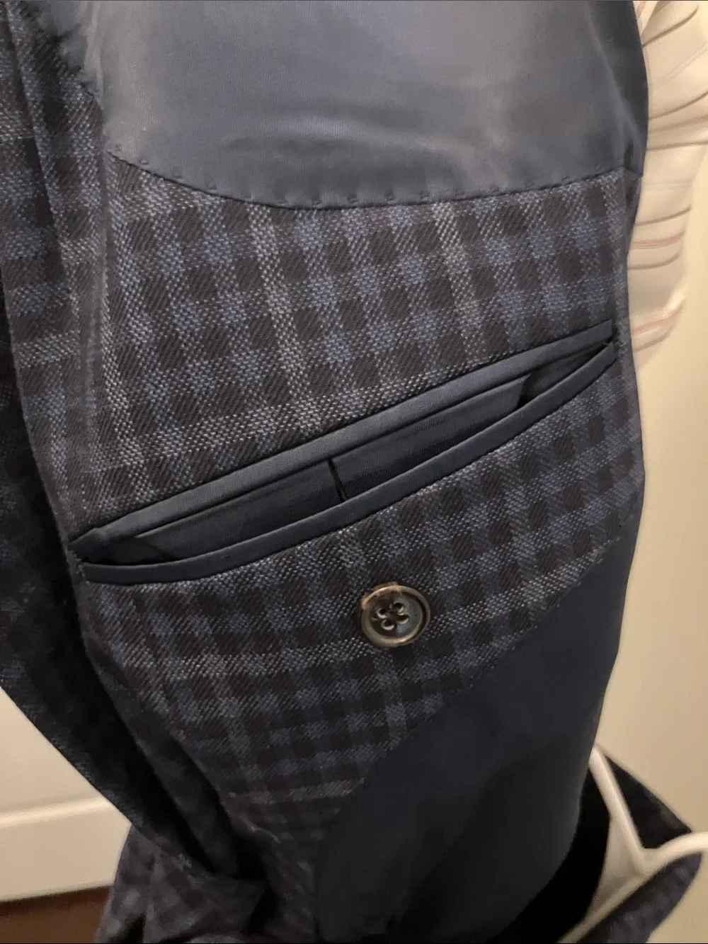 Lauren Ralph Lauren Navy Plaid Sport Coat Blazer